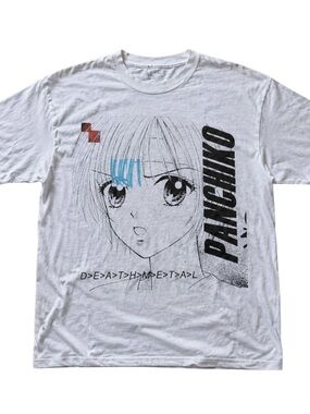 White Anime Graphic Tee for Kids